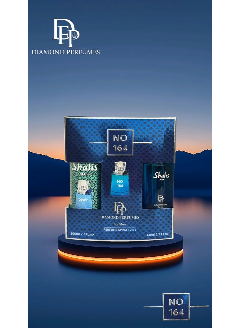 Diamond GIFT SET 164 PERFUME SPRAY SHALIS 2*1 FOR HIM - Image 3